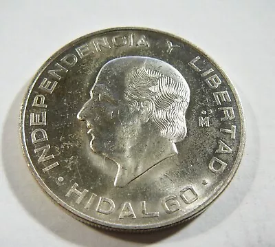 1955 Mexico Silver Hidalgo 10 Pesos UNC • $40