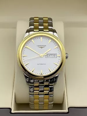 Longines Flagship White Steel & Yellow Gold Men's Watch - L4.899.3.22.7 • £997