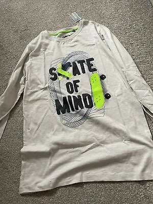 £4 • Buy Boys Blue Zoo Skate Of Mind Long Sleeve T-shirt Age 13 To 14