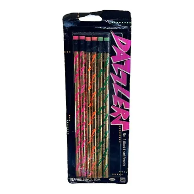 £14.89 • Buy Empire Berol DAZZLERS 6 Pack Pencils NOS NEW Gold Neon Day-Glow No 2 USA VTG