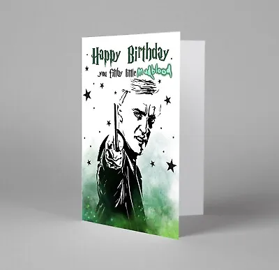 £5.99 • Buy Draco Malfoy Birthday Card Slytherin House Print Tom Felton Harry Potter Art