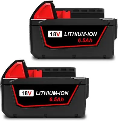 2 PACK 6.5AH Extended Capacity Battery For Milwaukee 18V M18 4 5 6AH Battery • $59.99