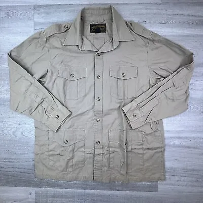 Vintage Eddie Bauer Mens Field Coat Jacket 100% Cotton Pockets Beige Size XL • $39.38