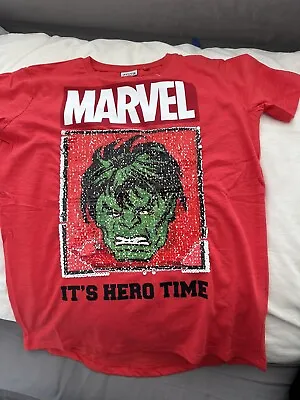 Boys Marvel Sequin Changeable Design T-shirt. 4 Years. NEW • £4.99