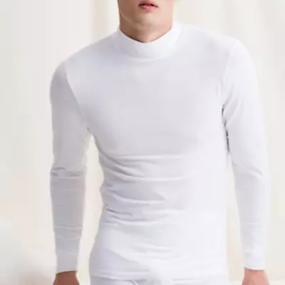 Men Turtle Neck Undershirts Tights T-Shirt Slim Fit Underwear Long Sleeve Tops • $18.62