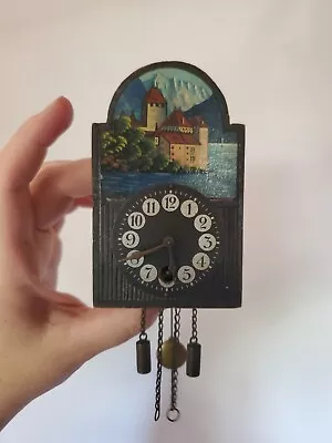 Antique Miniature Hand Painted German Clock • $40