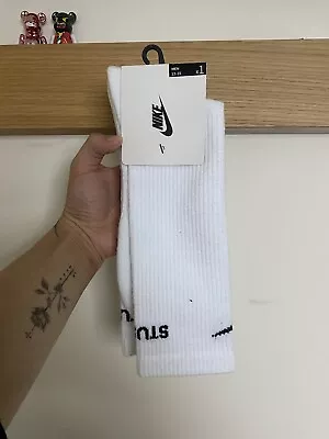 Nike X Stussy High Socks White Mens SzXL US12-15 • $35