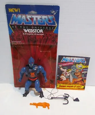 Masters Of The Universe Motu 1984 Webstor Complete W/ Gun Backpack Comic & Card • $59.99