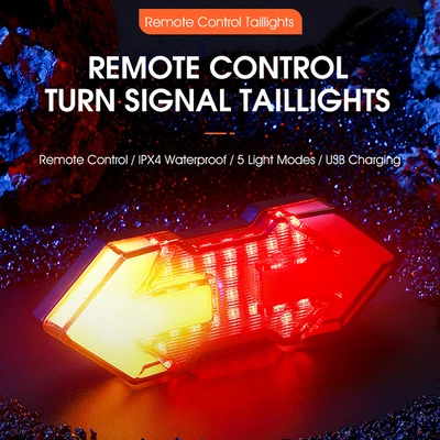 £15.60 • Buy LED Helmet Directional Lights Remote Control Bike Taillights Cycling Accessories