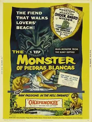 THE MONSTER OF PIEDRAS BLANCAS Movie POSTER 27 X 40 Les Tremayne Forrest Lewis A • $24.95