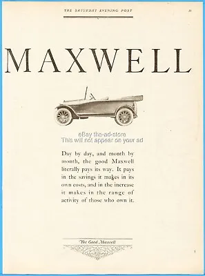 $23.79 • Buy 1921 Maxwell Motor Corp Detroit Michigan 1920's Open Automobile Car Ad