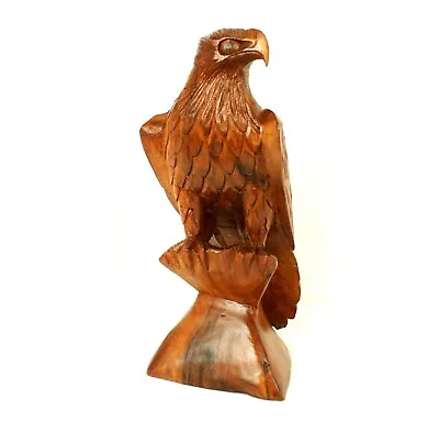 30cm Wooden Eagle Carving Wall Hanging Genuine Hand Carved Ornament Christmas • £28.85