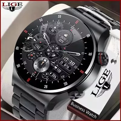 $61.45 • Buy LIGE ECG+PPG Bluetooth Call Smart Watch Men Sports Bracelet NFC Waterproof