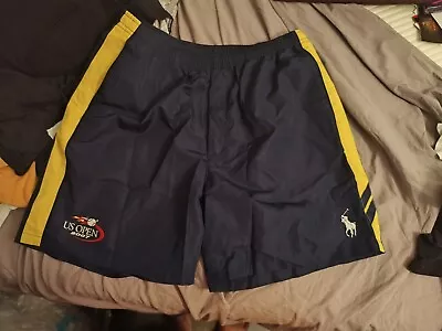 Vintage US Open 2007 Polo Ralph Lauren Tennis Shorts Fits Mens Size Medium Blue • $25