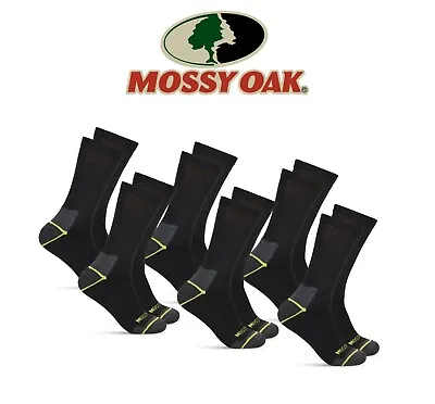 6 Pairs Men Mossy Oak Winter Heavy Duty Warm WORK  BOOTS Socks Cotton Size 10-13 • $15.25