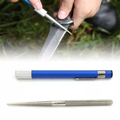 Mini Portable Pen Diamond Grit Sharpener Knife Outdoor FishHook Sharpening Steel • $13.31