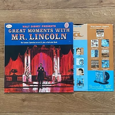 Disney LP:  Great Moments With Mr. Lincoln  1964 Buena Vista BV 3981 G/F EXC • $22.50