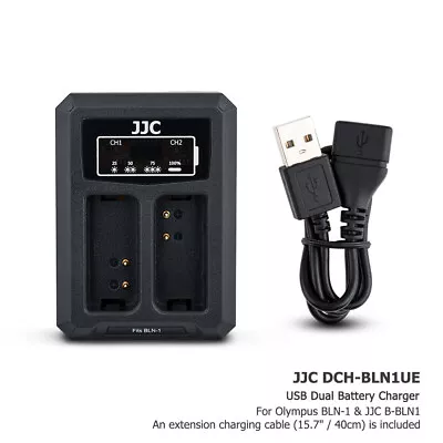 USB Dual Battery Charger Fits B-BLN1 For Olympus OM-D PEN E-P5 E-M5 MARK II E-M1 • $21.99