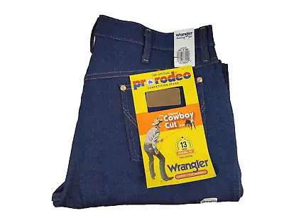 NWT Wrangler Pro Rodeo Jeans 13MWZ Mens 37x32 Original Fit Cowboy Cut Dark Wash • $26.99