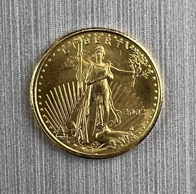 2002 $5 Dollar US American Gold Eagle 1/10 Oz Fine Gold GEM BU Coin • $260