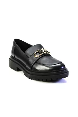 Michael Michael Kors Womens Platform Parker Lug Loafers Black Leather Size 10M • $79