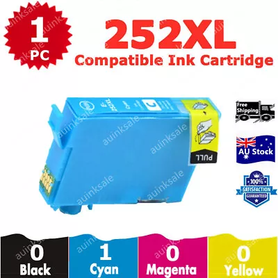 Non-OEM 252XL Cyan Ink Cartridge For Epson Workforce WF 3620 3640 7620 7610 7720 • $4.50