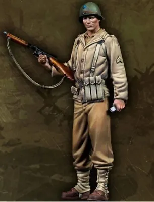 1/35 Resin Figure Model Kit US Infantryman Soldier Gunner WW2 WWII War Unpainted • $12.87