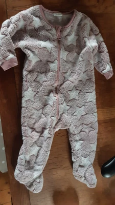 £4.99 • Buy Pink Fleece Sleepsuit Stars Next 6-9 Months Girl 