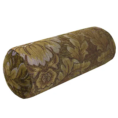 We58 - Olive Brown Peony Flower Leaf Bolster Case/Pillow/Sofa Seat Cushion Cover • £22.93