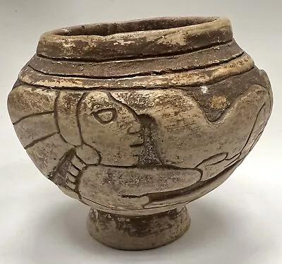 Old Mayan Inca Aztec Mexican Pre Columbian? FIGURAL TERRACOTTA POTTERY VESSEL • $144.50