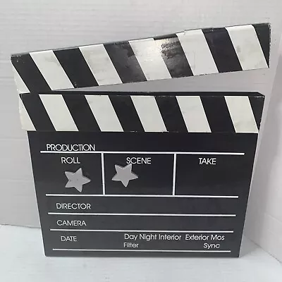 Tv Movie Slate Director Prop Black Clapper Action Cut Board Metal Theatre Decor • $49.50