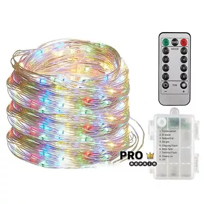 50-100 LEDs Battery Operated Mini LED Copper Wire String Fairy Lights + Remote • $7.99