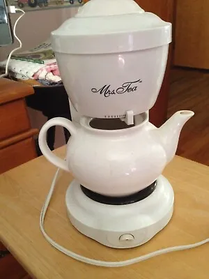 Mrs. Tea 6 Cup Automatic Hot Tea Maker  HTM1 By Mr. Coffee - Ceramic Pot White • $35