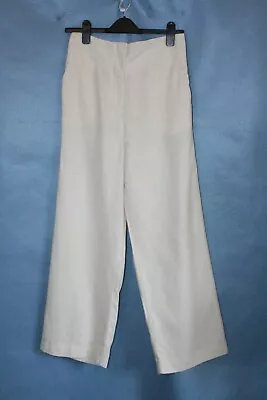 Bnwot Size 18 Ex M&s Oyster Linen Blend Straight Leg Trousers 24  L      2050 • £8.99