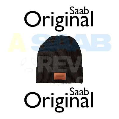 Saab Genuine Winter Hat Black Unisex Knit Rib W/ Saab Logo Brand New Rare Gift • $29.69