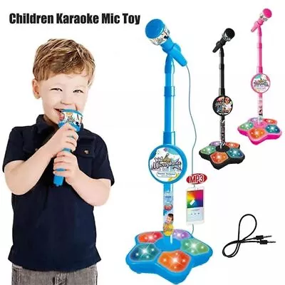 Kids Karaoke Microphone Toy Musical Instrument With Adjustable Stand Kids Gift • $35.28