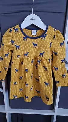 Girls Mini Club Yellow Deer Spotted Long Top/Dress Size 12-18 Months • £0.99