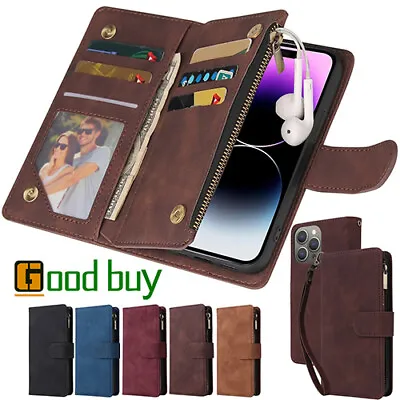 For IPhone 15  Pro Max  Wallet Case 14 Plus 13 12 11 Pro X/XS XR 8 Leather Cover • $17.99