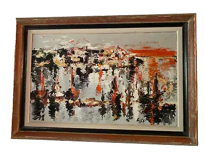 Signed Yigal Geyra  Mid Century  Modern Impressionist Oil Painting • $550