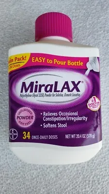 MiraLAX Powder Laxative 34 Doses  New Sealed Free Shipping • $23.25