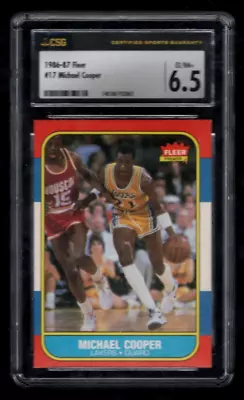 1986-87 Fleer Basketball Premier Set Card # 17 Michael Cooper CSG 6.5 EX/NM+ • $18