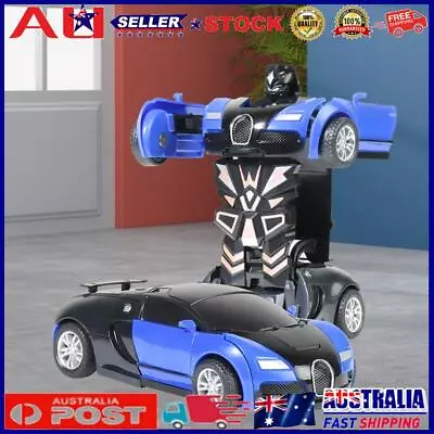 2 In 1 Mini Car Toys One-key Deformation Robot Car Toy Boys Gift (A Blue) • $9.37