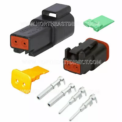 2 Pin Black Deutsch DT DT04-2P DT06-2S  Waterproof Electrical Connector Kit • $6.59