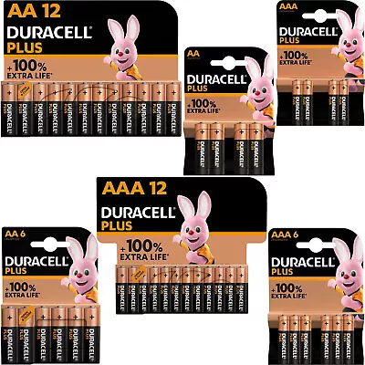 Duracell Plus Power AA AAA Batteries Alkaline Long Lasting LR03 LR6 Far Expiry • £8.99