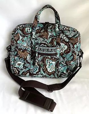 Vintage Vera Bradley Java Blue Brown Tote Bag With Shoulder Strap • $44