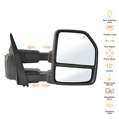 Tow Mirror For 2015-2020 Ford F-150 Power Heated Temp Sensor Passenger RH Side • $131.71