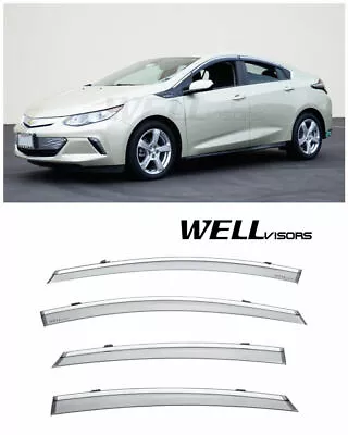 WellVisors Side Window Visors Chrome Trim Deflectors For Chevrolet Volt 2016-up • $555.99