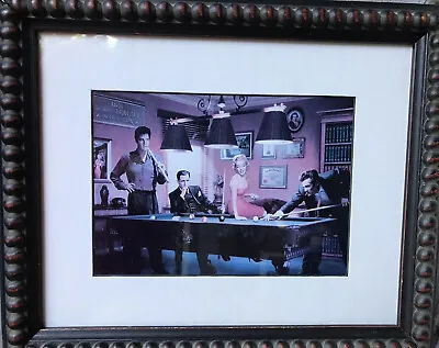 Vintage Elvis Monroe James Dean Playing Pool Matted And Framed 11 1/2” X 9 1/2” • $10