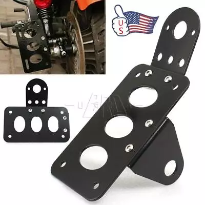 Motorcycle Black Side Mount License Plate Bracket Holder For Harley Chopper Dyna • $14.99