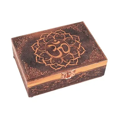 Tarot Card Box Om Symbol Handmade Copper Effect Wooden Copper Tone Tarot Box • £13.95